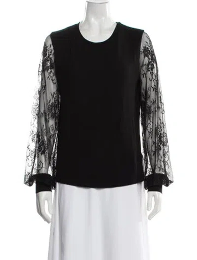Pre-owned Generation Love Lace Pattern Crew Neck Sweater W/ Tags In Black