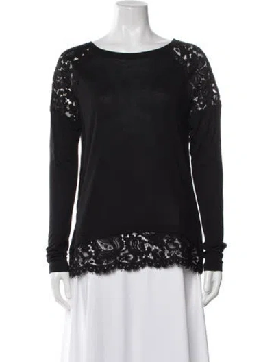 Pre-owned Generation Love Lace Pattern Crew Neck Top In Black