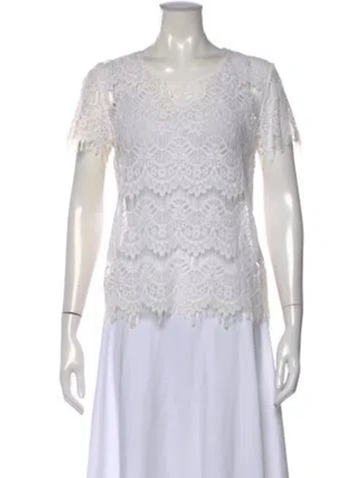 Pre-owned Generation Love Lace Pattern Crew Neck Top In Brown