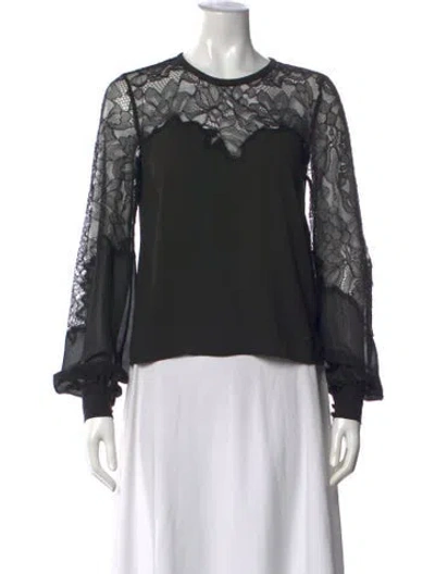 Pre-owned Generation Love Lace Pattern Crew Neck Top W/ Tags In Black
