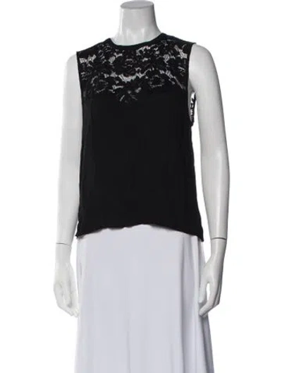 Pre-owned Generation Love Lace Pattern Crew Neck Top W/ Tags In Black