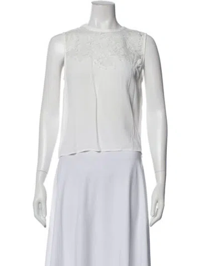 Pre-owned Generation Love Lace Pattern Crew Neck Top W/ Tags In White