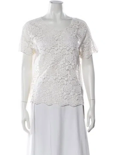 Pre-owned Generation Love Lace Pattern Crew Neck Top In White