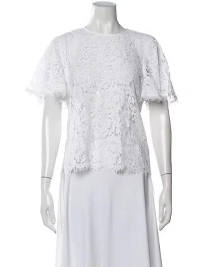 Pre-owned Generation Love Lace Pattern Crew Neck Top In White