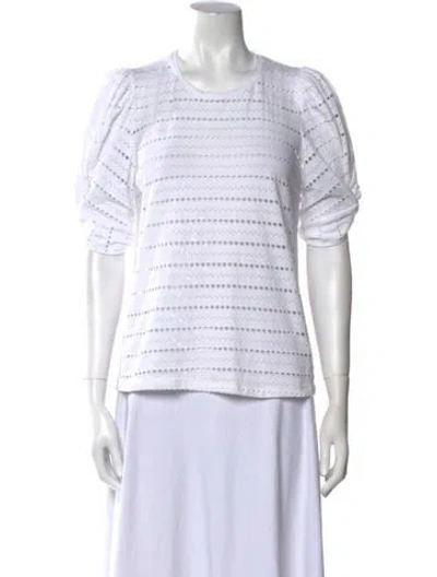 Pre-owned Generation Love Lace Pattern Crew Neck T-shirt In White