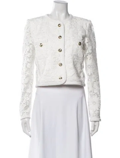 Pre-owned Generation Love Lace Pattern Jacket In White