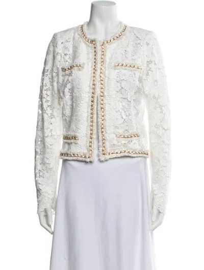 Pre-owned Generation Love Lace Pattern Jacket In White