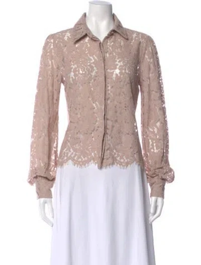 Pre-owned Generation Love Lace Pattern Long Sleeve Blouse In Pink