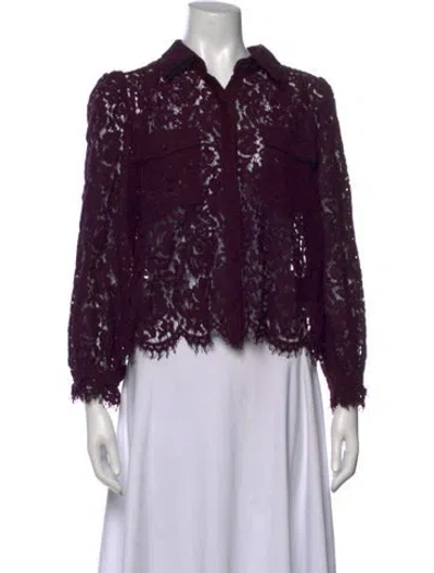 Pre-owned Generation Love Lace Pattern Long Sleeve Blouse W/ Tags In Purple
