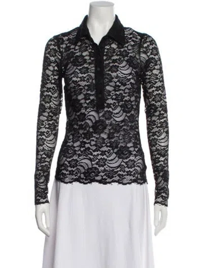 Pre-owned Generation Love Lace Pattern Long Sleeve Button-up Top W/ Tags In Multi