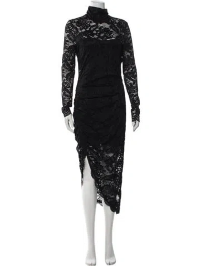 Pre-owned Generation Love Lace Pattern Midi Length Dress In Black
