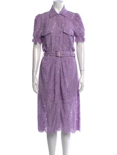 Pre-owned Generation Love Lace Pattern Midi Length Dress In Purple