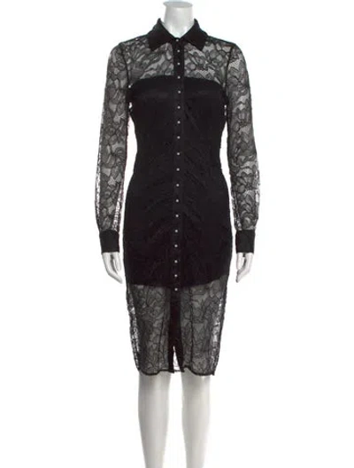 Pre-owned Generation Love Lace Pattern Midi Length Dress W/ Tags In Black