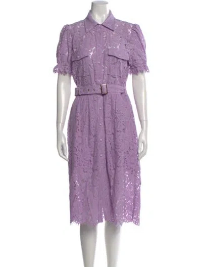 Pre-owned Generation Love Lace Pattern Midi Length Dress W/ Tags In Purple