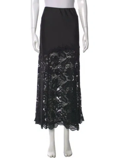 Pre-owned Generation Love Lace Pattern Midi Length Skirt In Black