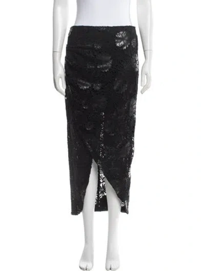 Pre-owned Generation Love Lace Pattern Midi Length Skirt In Black