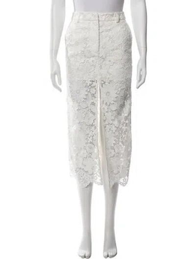 Pre-owned Generation Love Lace Pattern Midi Length Skirt In White