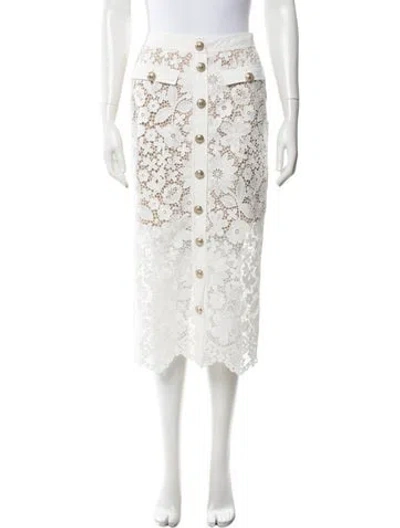 Pre-owned Generation Love Lace Pattern Midi Length Skirt In White