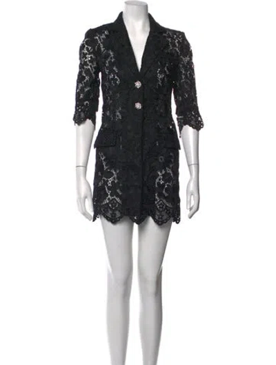 Pre-owned Generation Love Lace Pattern Mini Dress In Black