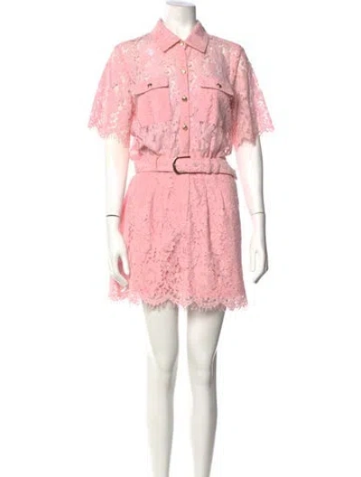 Pre-owned Generation Love Lace Pattern Mini Dress In Pink