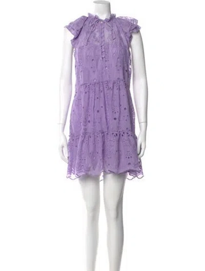Pre-owned Generation Love Lace Pattern Mini Dress In Purple