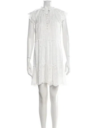Pre-owned Generation Love Lace Pattern Mini Dress In White