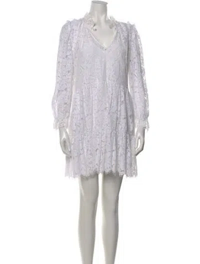 Pre-owned Generation Love Lace Pattern Mini Dress In White