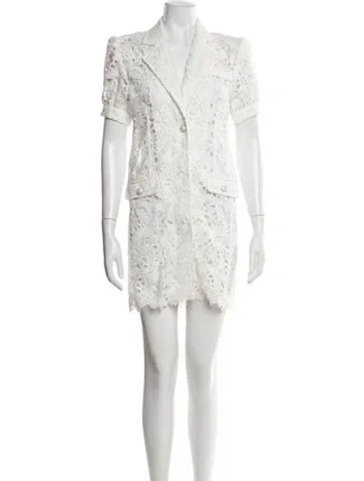 Pre-owned Generation Love Lace Pattern Mini Dress In White