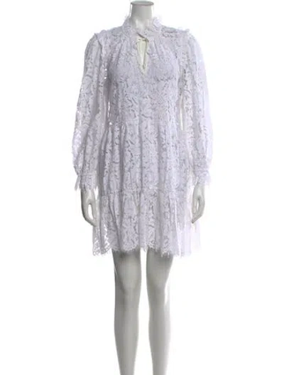 Pre-owned Generation Love Lace Pattern Mini Dress In White