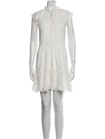 Pre-owned Generation Love Lace Pattern Mini Dress In White