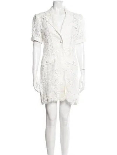 Pre-owned Generation Love Lace Pattern Mini Dress In White