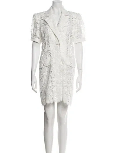 Pre-owned Generation Love Lace Pattern Mini Dress In White