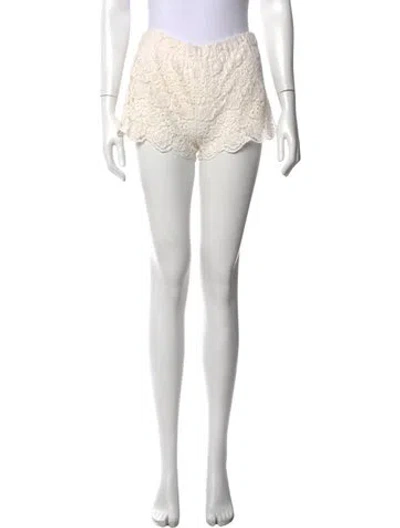 Pre-owned Generation Love Lace Pattern Mini Shorts In White