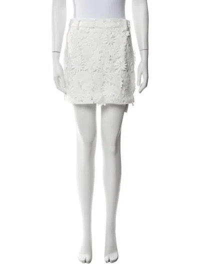 Pre-owned Generation Love Lace Pattern Mini Skirt W/ Tags In Metallic/white
