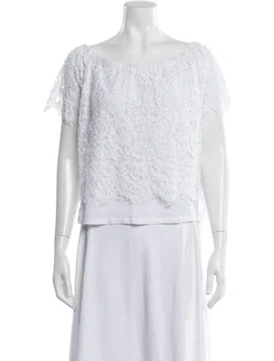 Pre-owned Generation Love Lace Pattern Off-the-shoulder Top In White