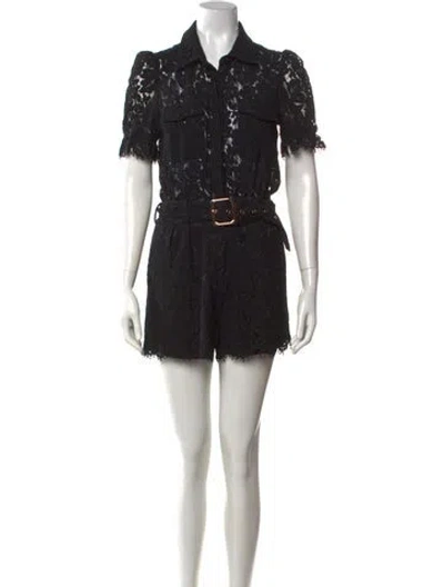 Pre-owned Generation Love Lace Pattern Romper In Black