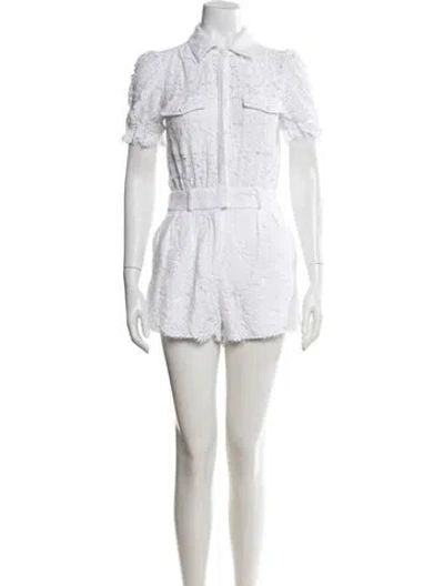 Pre-owned Generation Love Lace Pattern Romper In White