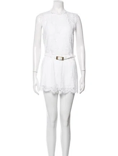 Pre-owned Generation Love Lace Pattern Romper In White