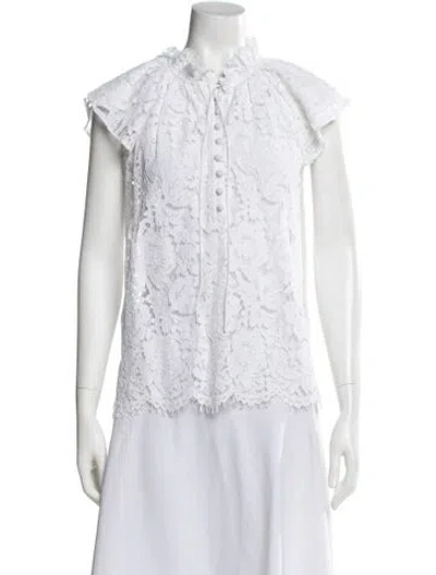 Pre-owned Generation Love Lace Pattern Short Sleeve Blouse In Neutral