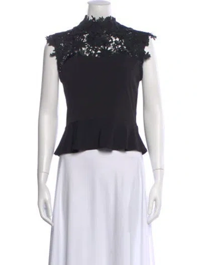 Pre-owned Generation Love Lace Pattern Sleeveless Blouse In Black