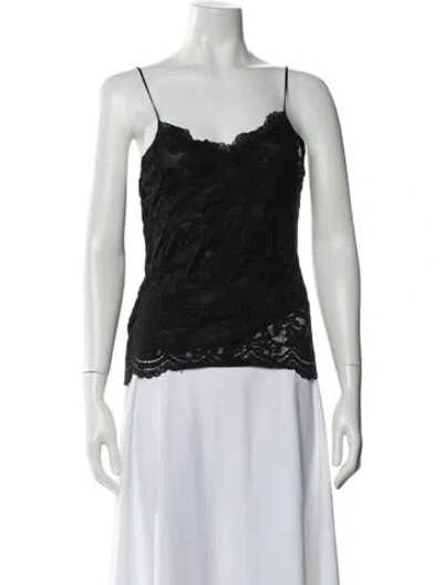 Pre-owned Generation Love Lace Pattern V-neck Top In Gray