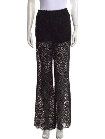 Pre-owned Generation Love Lace Pattern Wide Leg Pants In Black