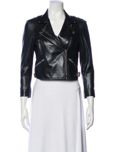 Pre-owned Generation Love Leather Biker Jacket In Black