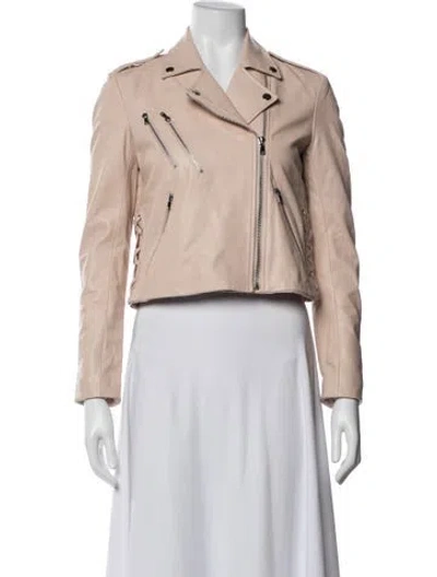 Pre-owned Generation Love Leather Biker Jacket In Neutrals
