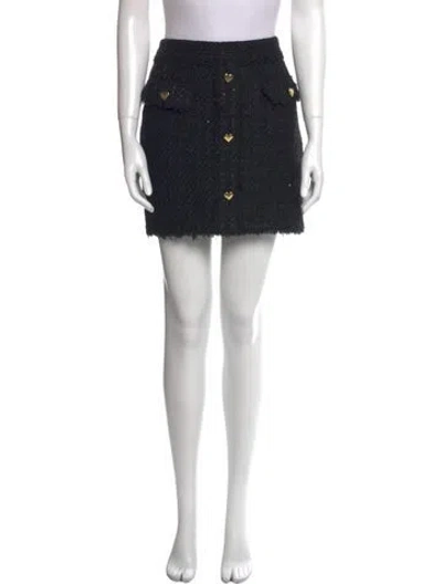 Pre-owned Generation Love Leather Trim Embellishment Mini Skirt In Black