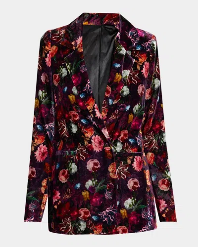 Generation Love Leighton Floral Velvet Blazer In Garden Rom