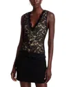 Generation Love Leila Sleeveless Lace Top In Black/beige
