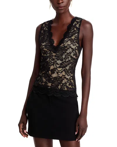 Generation Love Leila Sleeveless Lace Top In Black/beige