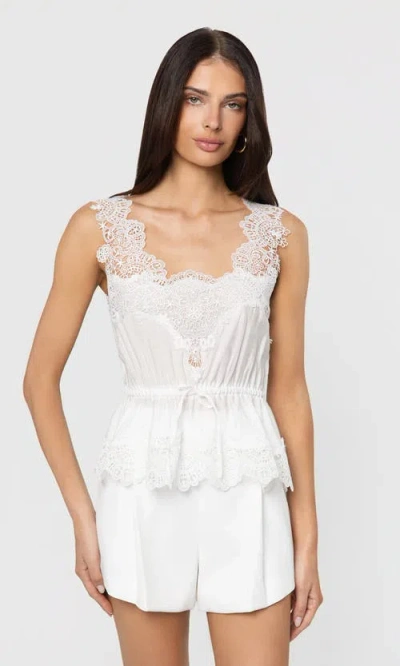 Generation Love Lennox Lace Combo Voile Top In White