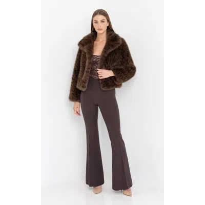 Generation Love Lexy Leopard Faux Fur Jacket In Brown
